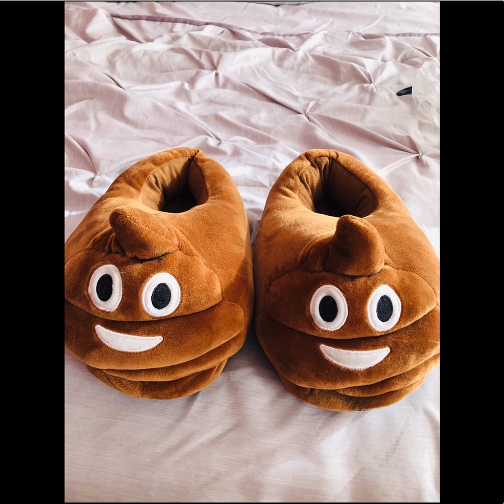 poop emoji slippers